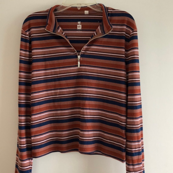 PacSun Tops - Striped zipper long sleeve